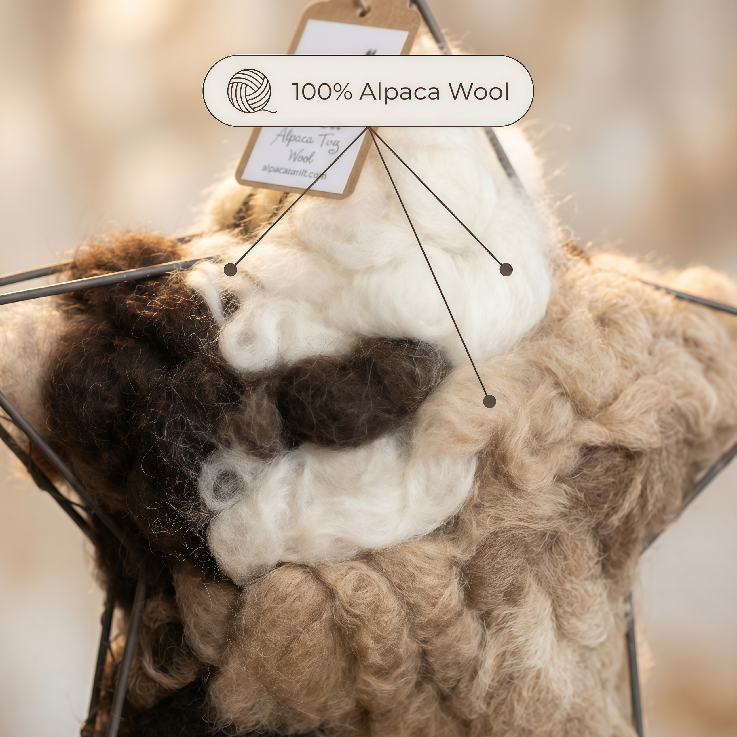 Handmade Alpaca Fiber Bird Nesting Star: Nature-Inspired Yard Art
