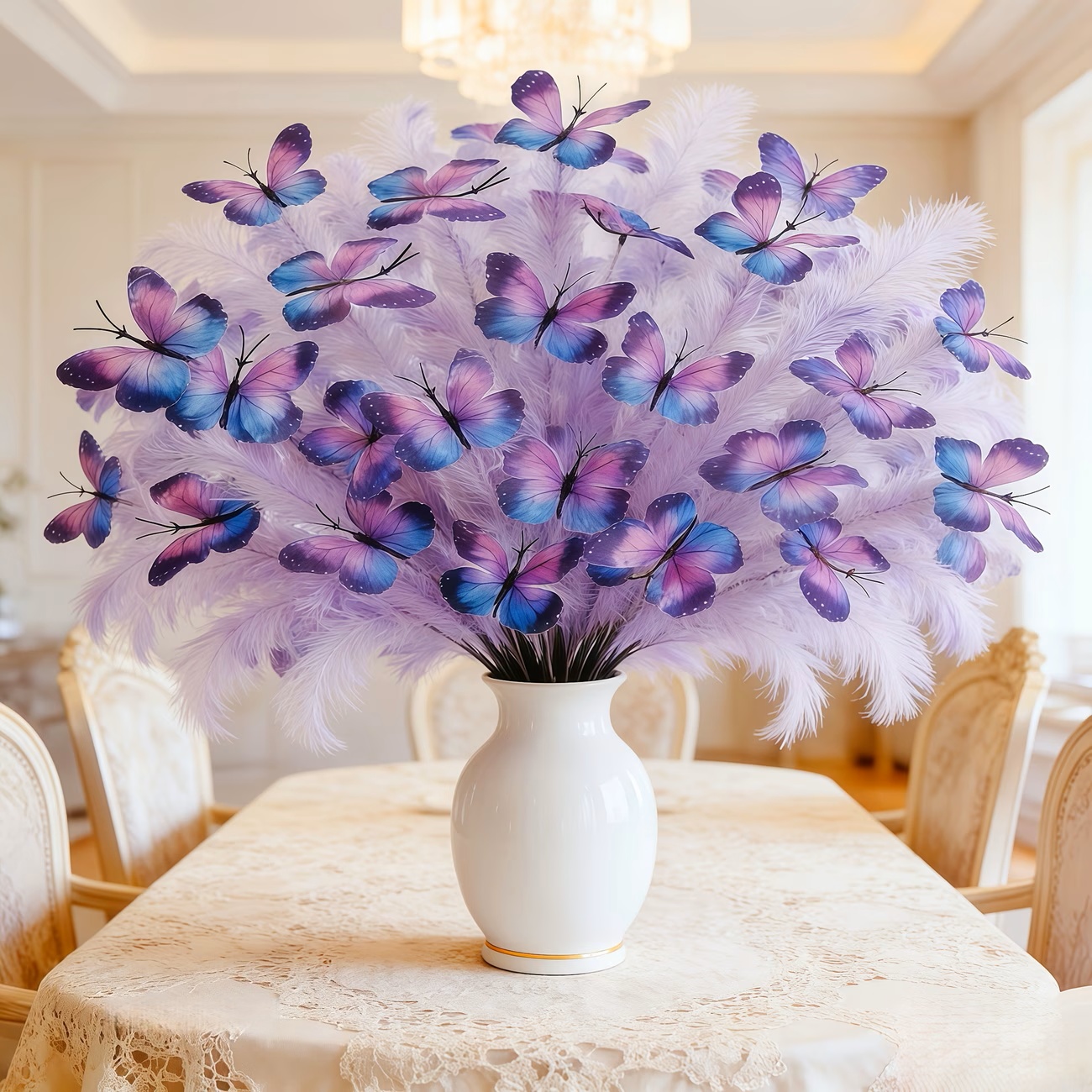 Beautiful Butterfly Reed Fur Artificial Flowers