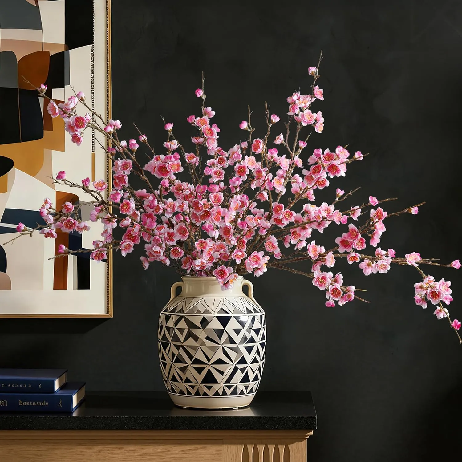 5 Stems Artificial Cherry Blossom Branches Spring Indoor Decoration
