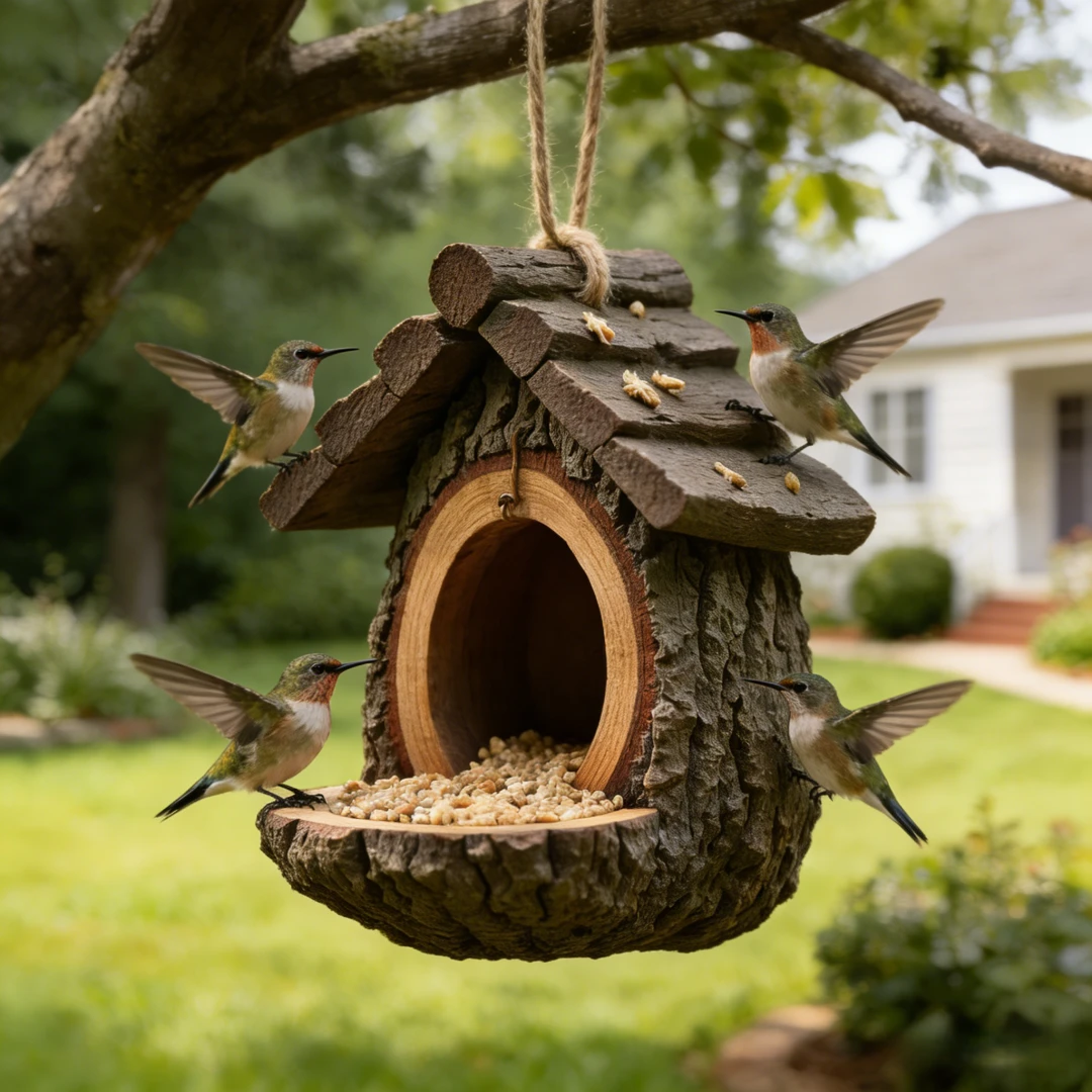 Vintage Treehouse Shape Bird Feeder