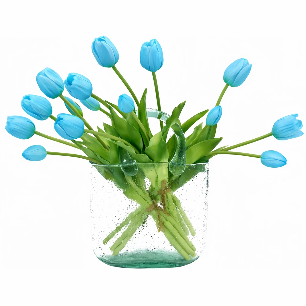 Easter Bunny Figurine Decoration with Tulip Flower Centerpiece – Spring Tabletop Decor for Easter Home, Farmhouse Kitchen, Dining Table, Shelf, and Seasonal Display