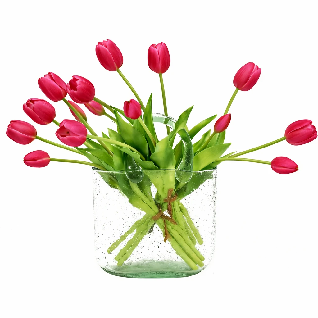 Easter Bunny Figurine Decoration with Tulip Flower Centerpiece – Spring Tabletop Decor for Easter Home, Farmhouse Kitchen, Dining Table, Shelf, and Seasonal Display