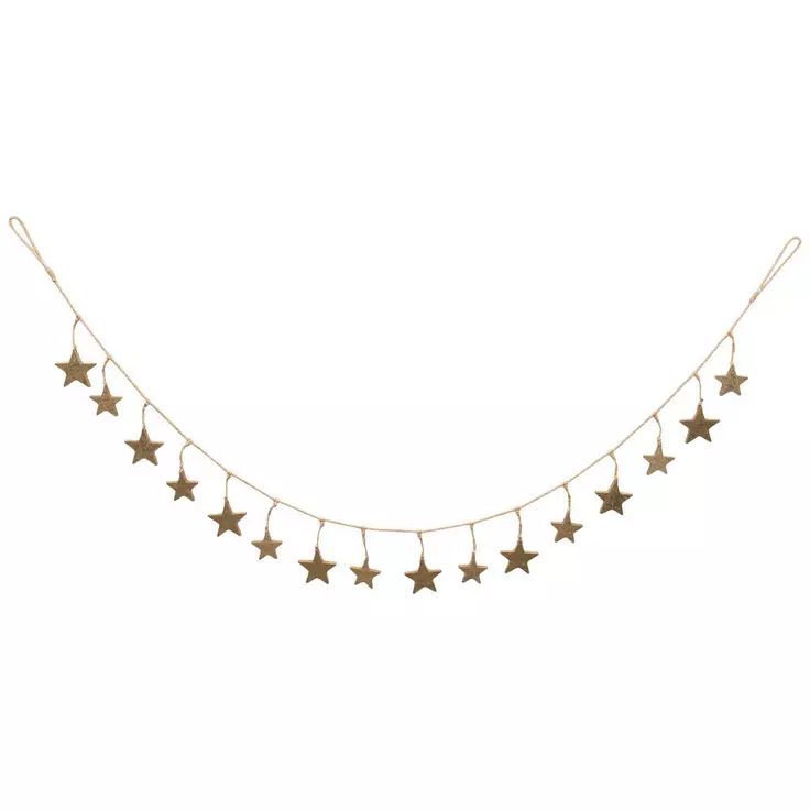 Metallic Star Wood Garland