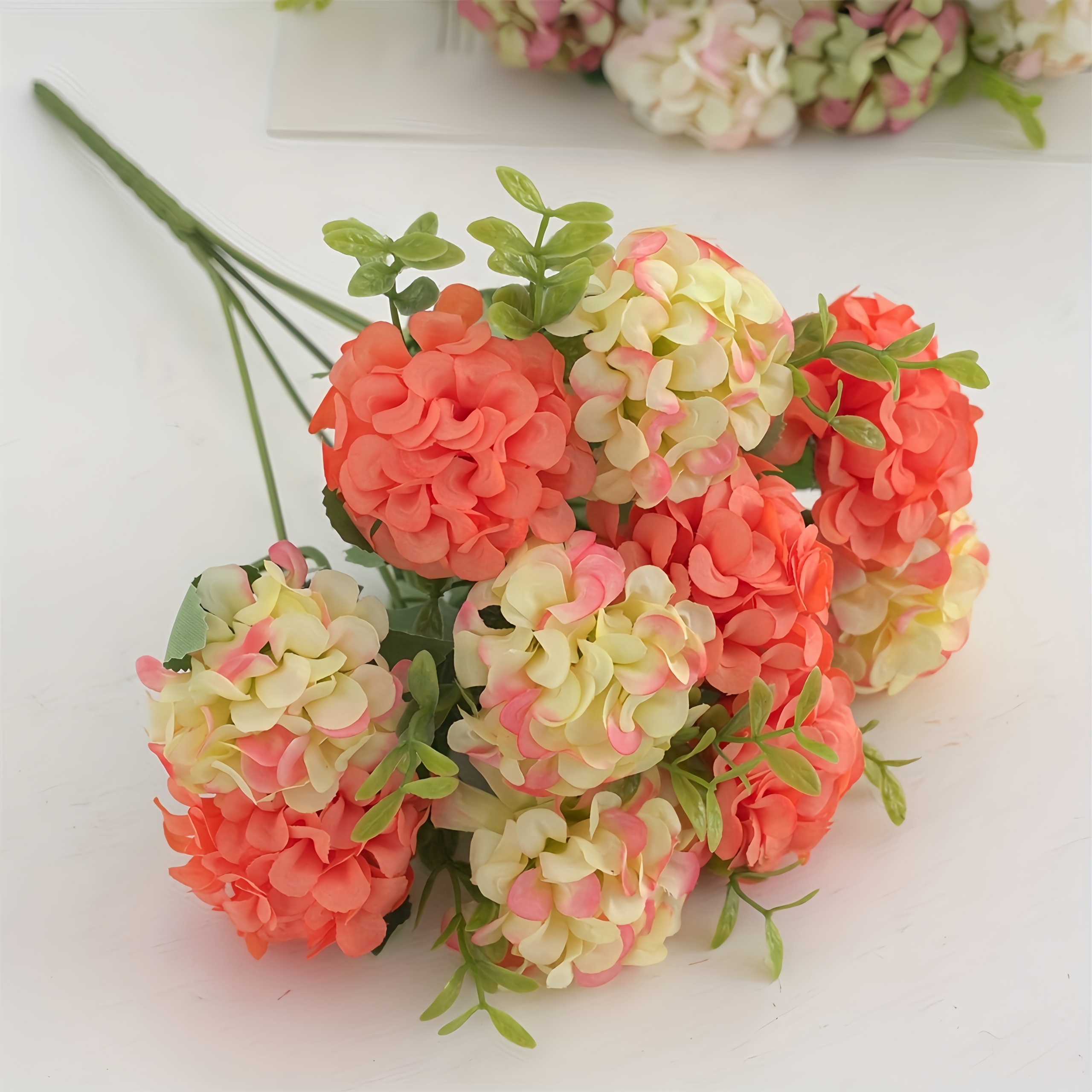 1 Bunch 10 Heads Artificial Hydrangea Flower Stems