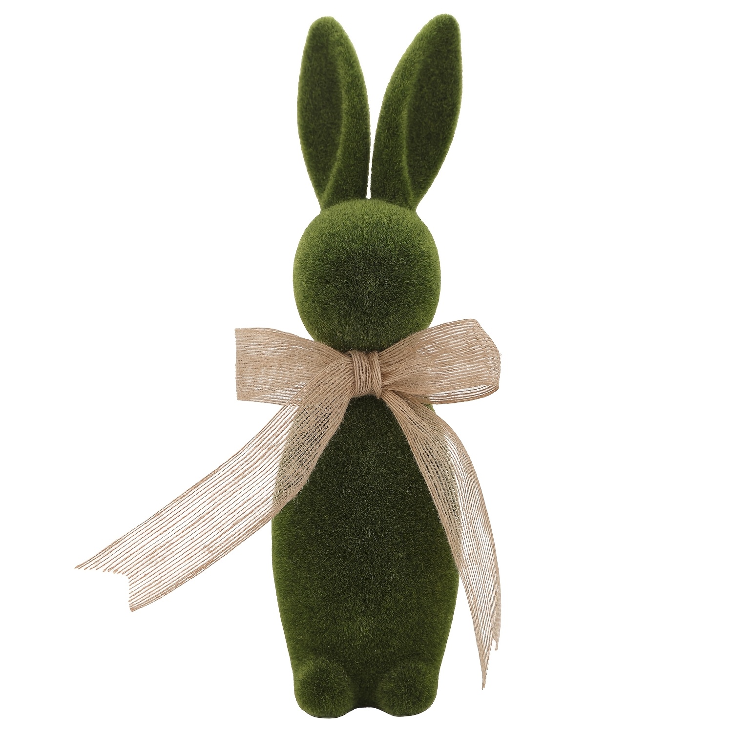 16” Flocked Easter Bunny Decor with Ribbon