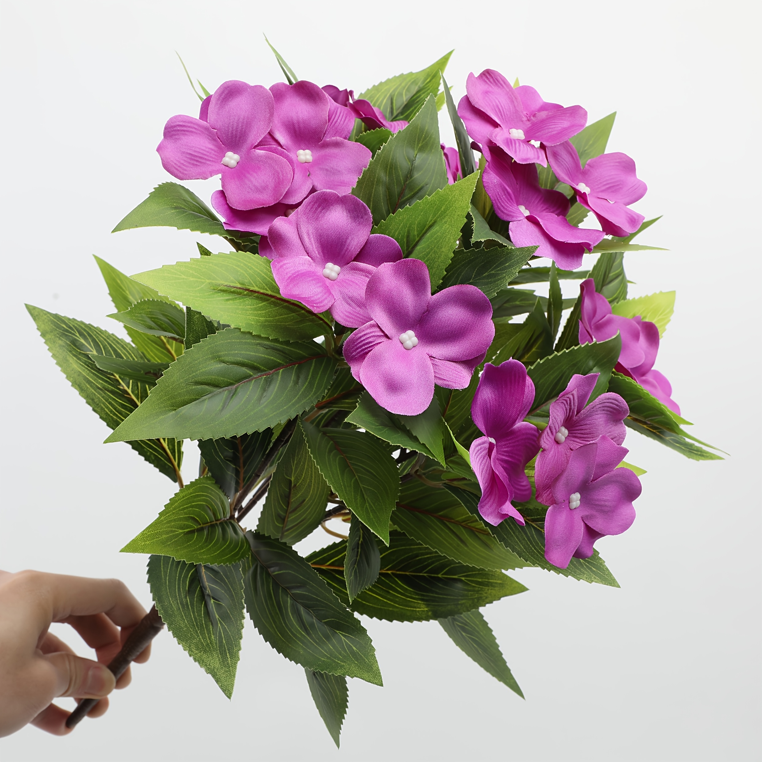 Impatiens Artificial Flowers Multi Color Faux Flower Planter Decor
