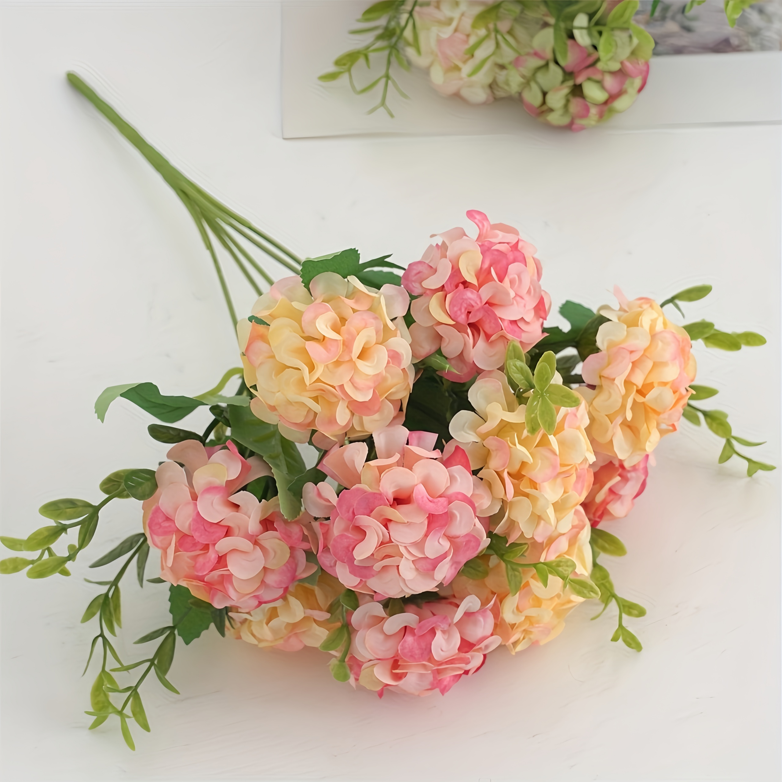 1 Bunch 10 Heads Artificial Hydrangea Flower Stems
