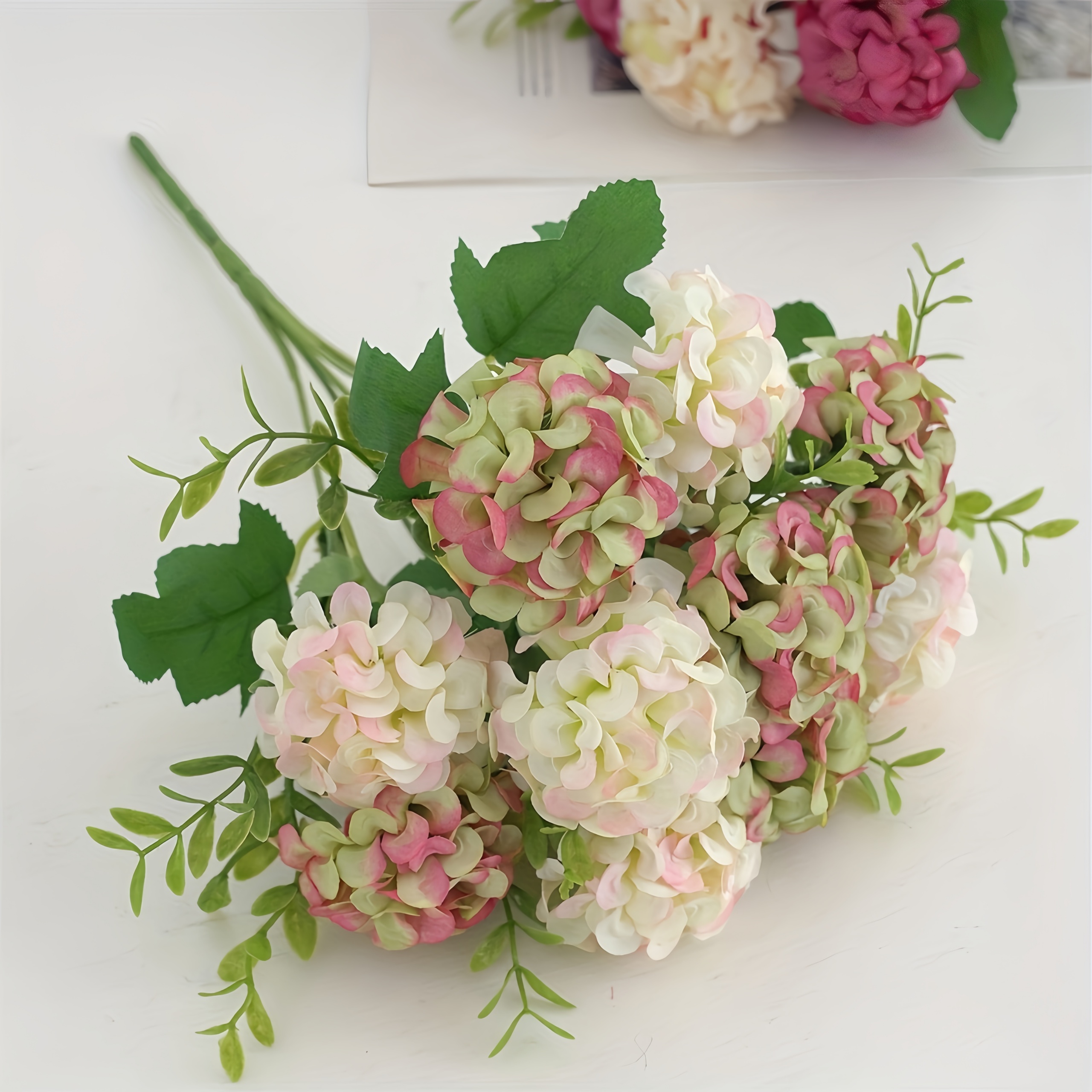 1 Bunch 10 Heads Artificial Hydrangea Flower Stems