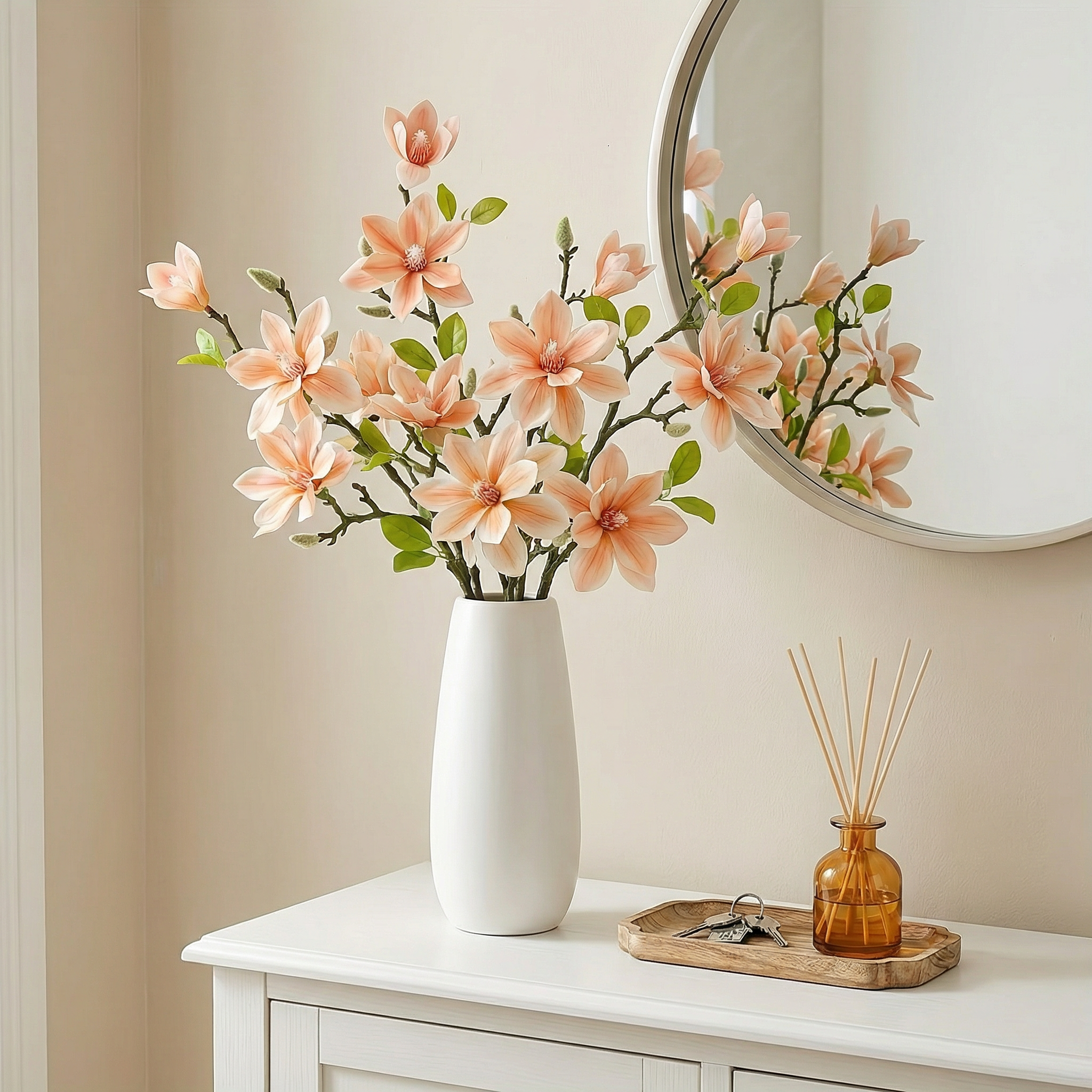 Premium Artificial Magnolia Flower Branch