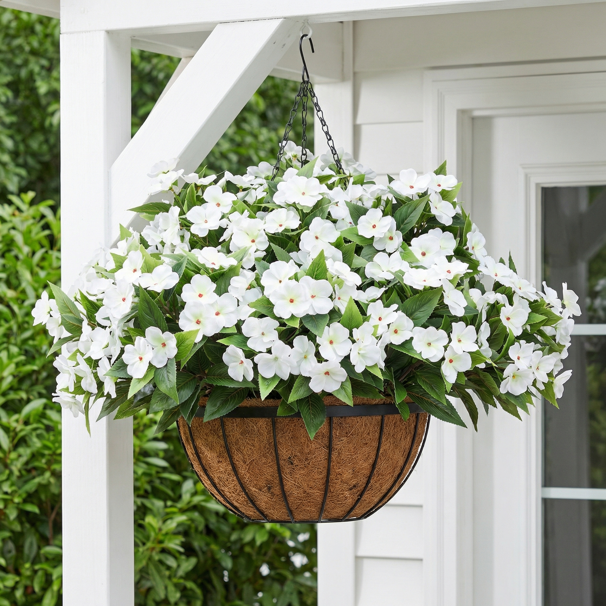 Impatiens Artificial Flowers Multi Color Faux Flower Planter Decor