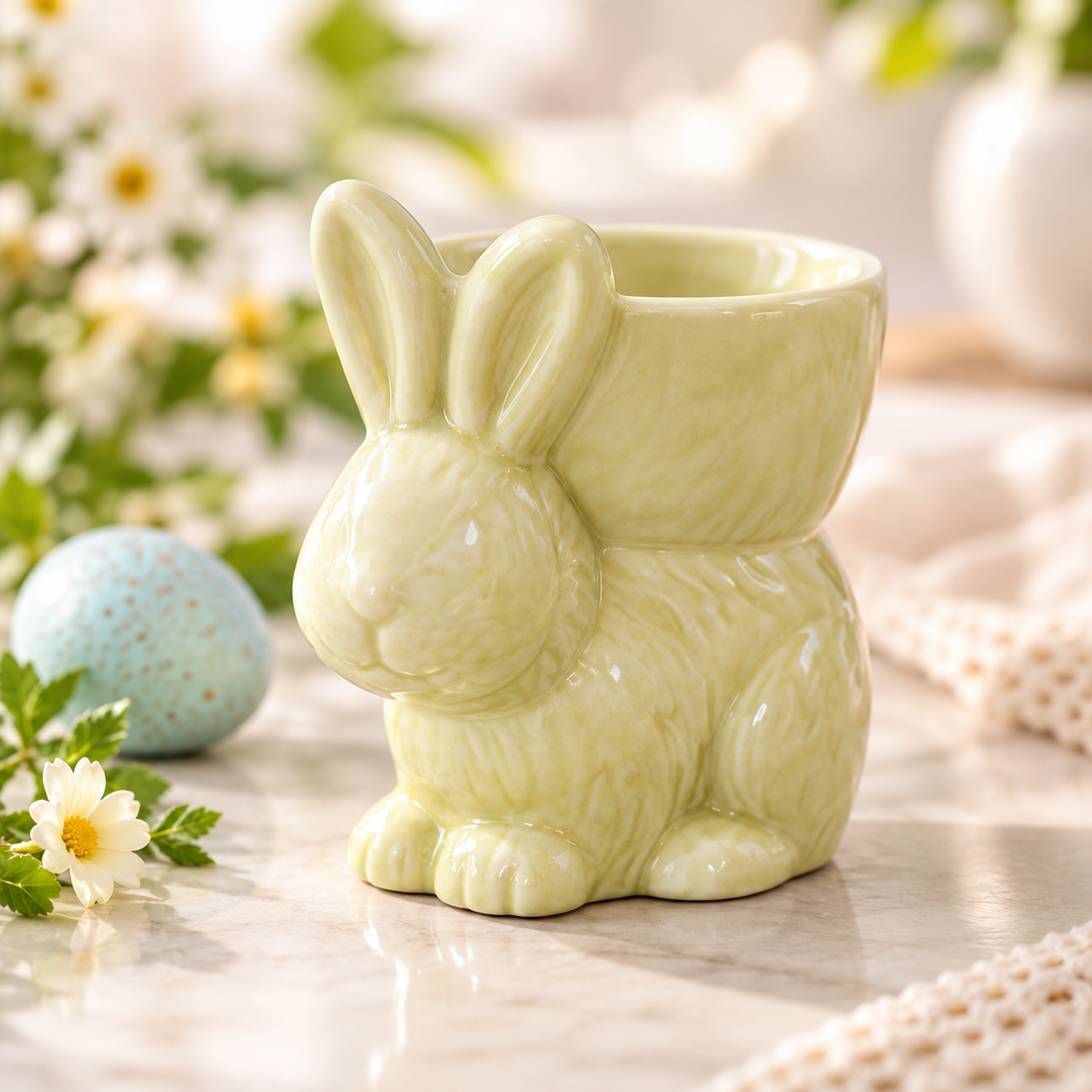 Easter Ceramic Bunny Egg Cup