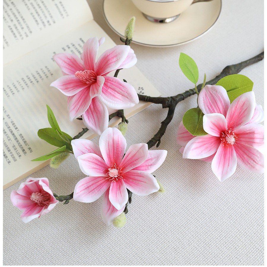 Premium Artificial Magnolia Flower Branch