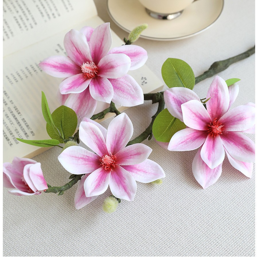 Premium Artificial Magnolia Flower Branch