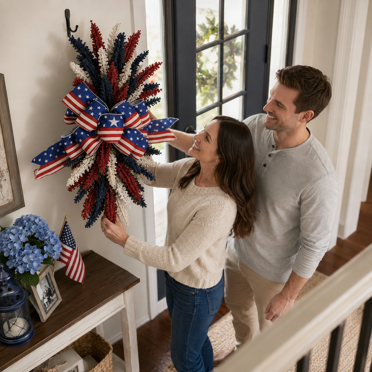 Stars & Stripes Patriotic Floral Wreath