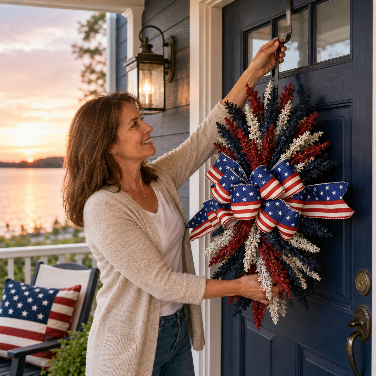 Stars & Stripes Patriotic Floral Wreath
