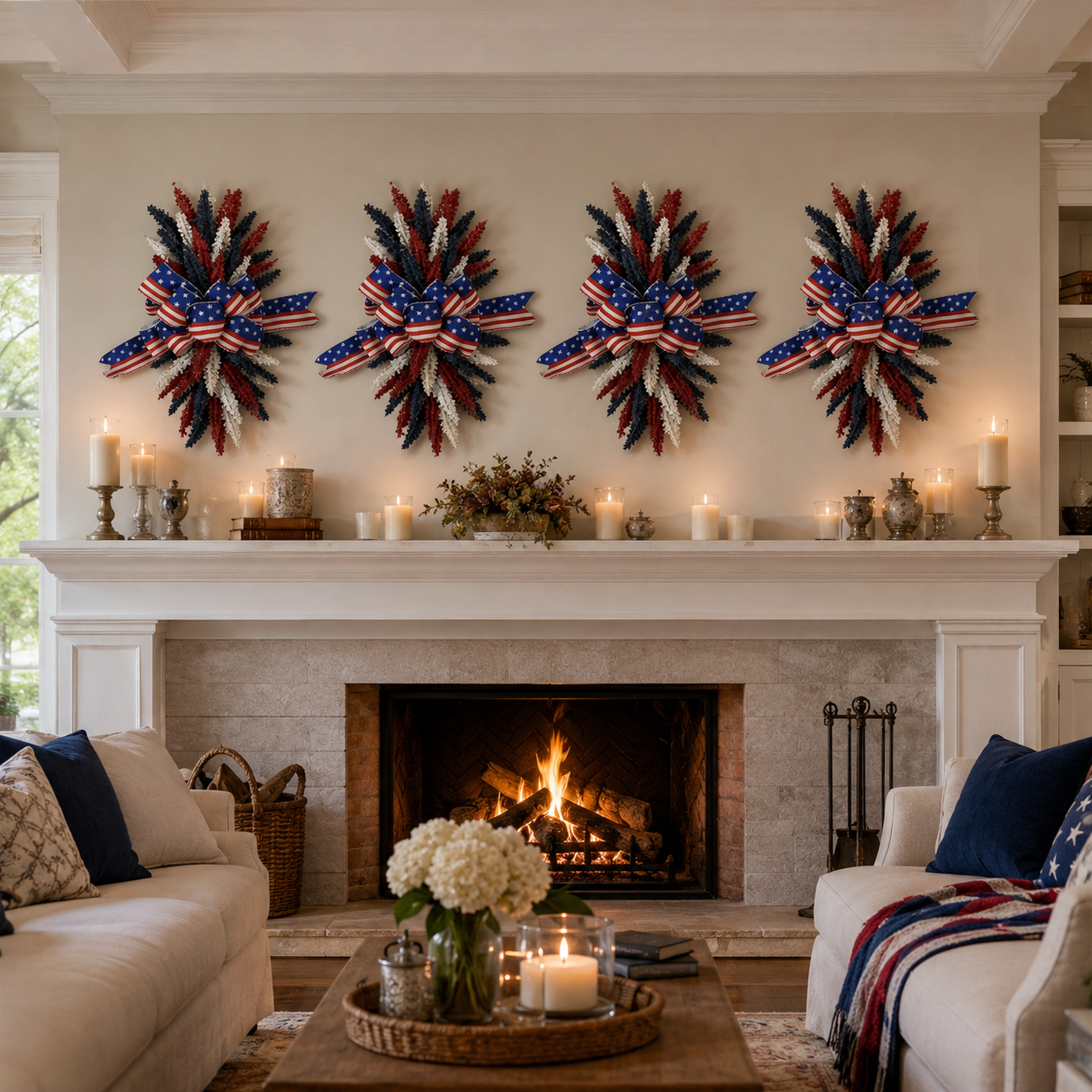 Stars & Stripes Patriotic Floral Wreath