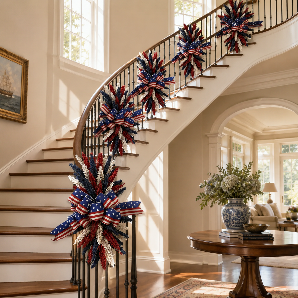 Stars & Stripes Patriotic Floral Wreath