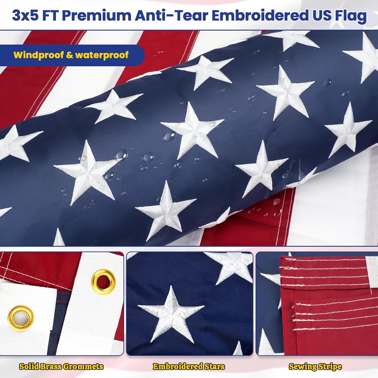 6 Ft Black Flag Pole Kit With Optional 3 x 5 Ft American Flag