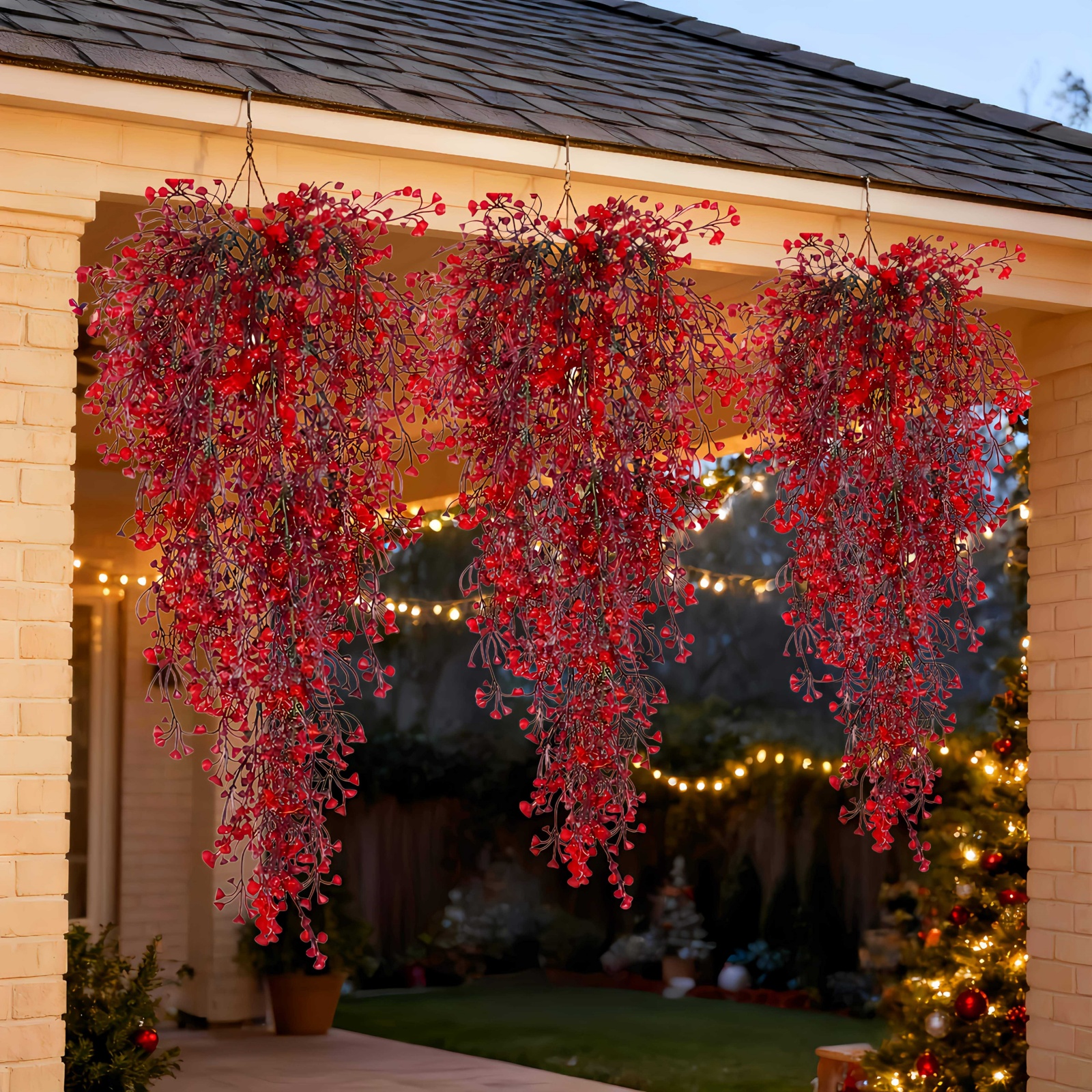 30in Red Artificial Christmas Hanging Vine