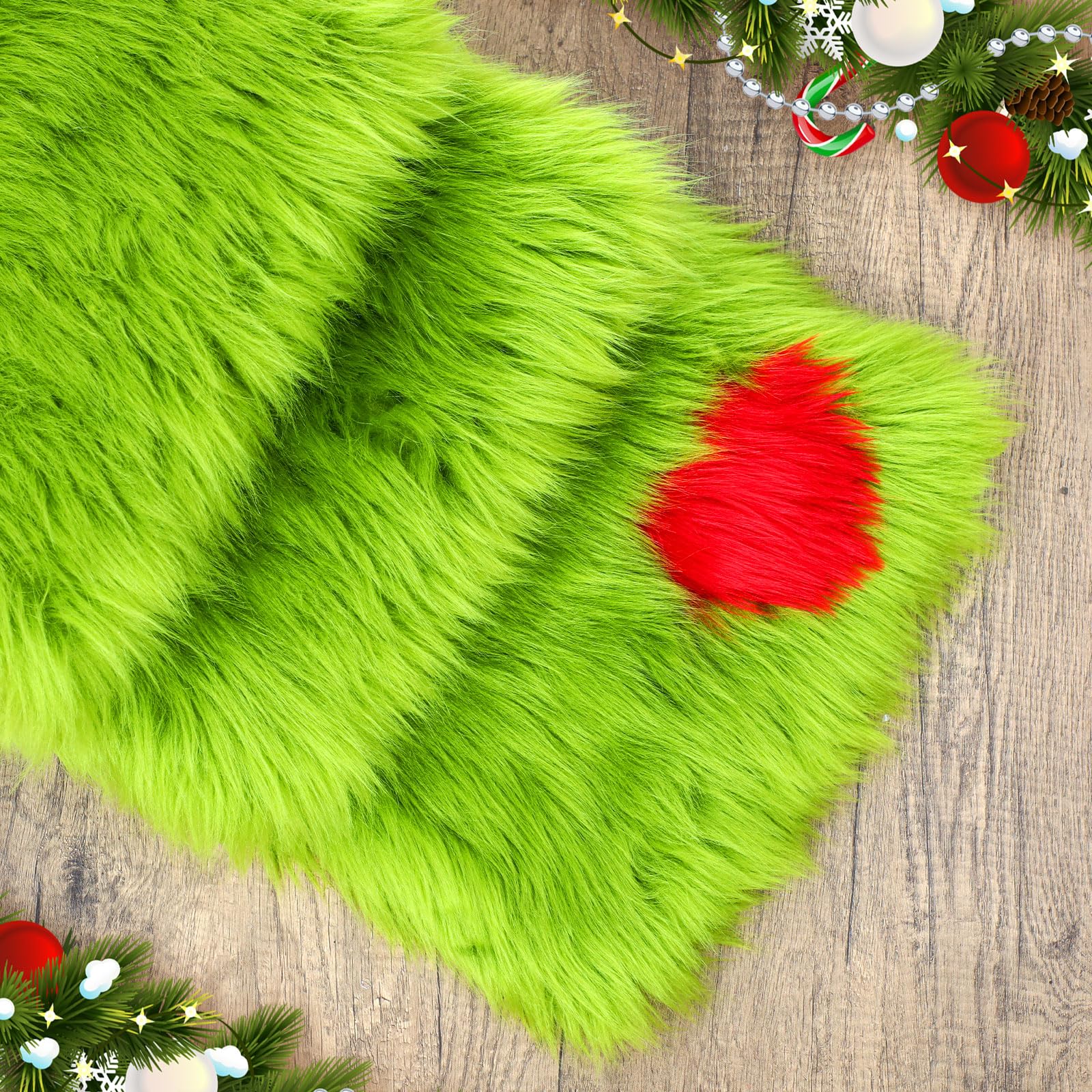 Christmas Tree Table Runner Green Faux Fur Table Runner