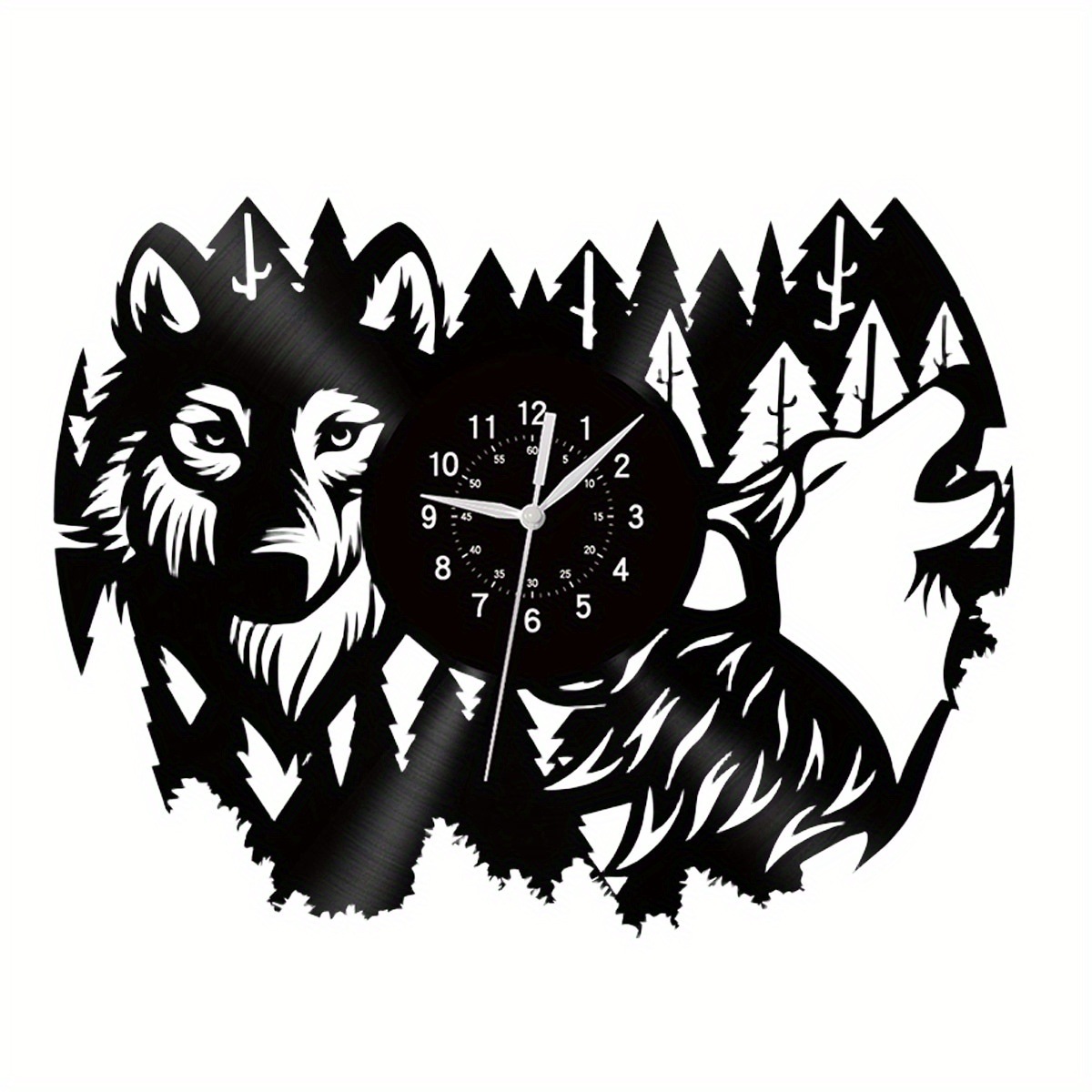 Christmas Wildlife Shadow Art LED Vinyl Wall Clock