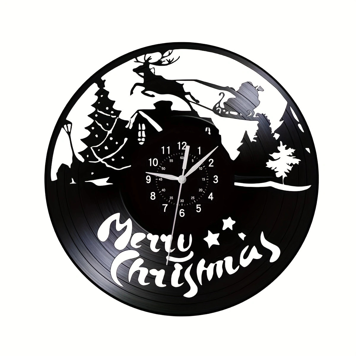 Christmas Wildlife Shadow Art LED Vinyl Wall Clock