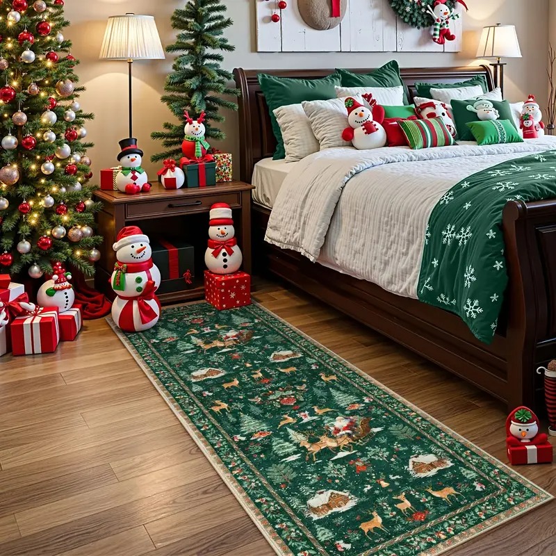 🎄Early Christmas Sale - 50% OFF🔥Christmas Reindeer & Trees Runner Mat (20" x 71")