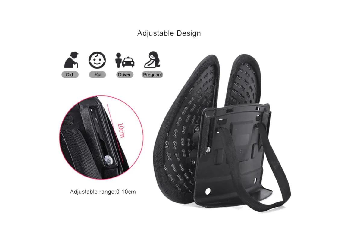 Double-Winged Back Support For The Car - Adjustable Driving lumbar support looks like lungs