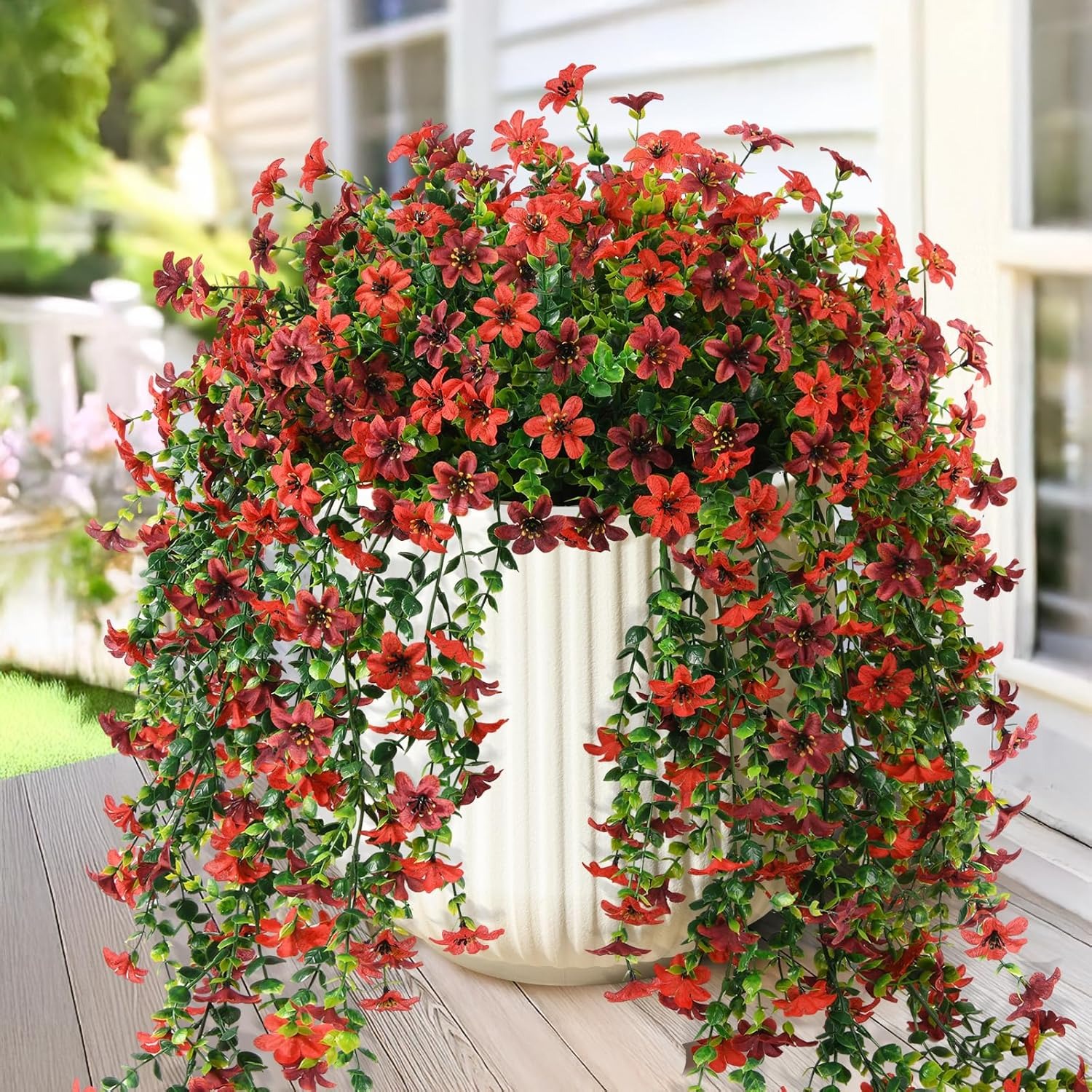 Silk Daisy with Eucalyptus Leaves Hanging Flowers Plants