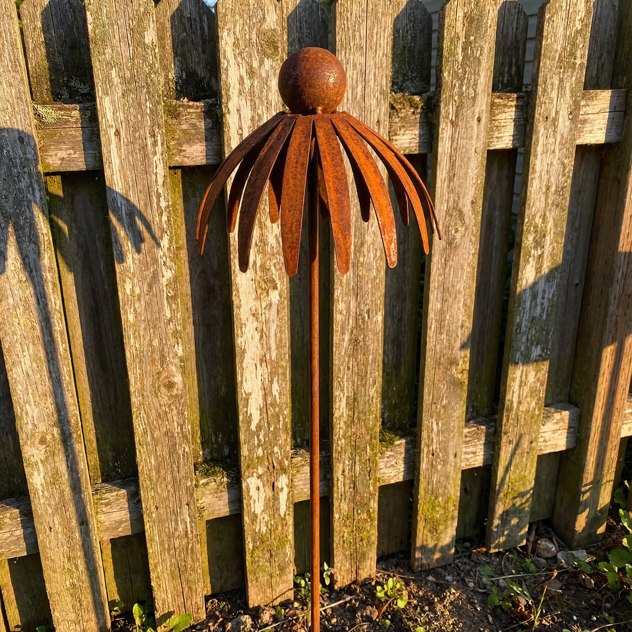 Rustic Brown Iron Garden Stakes