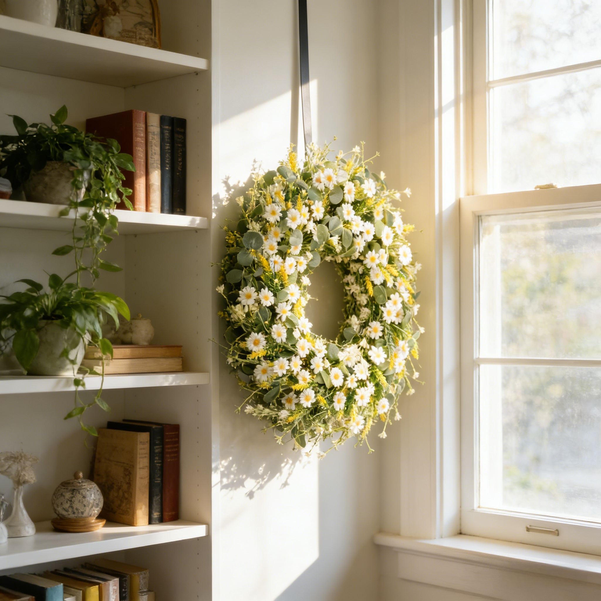 A White Daisy Decorative Wreath