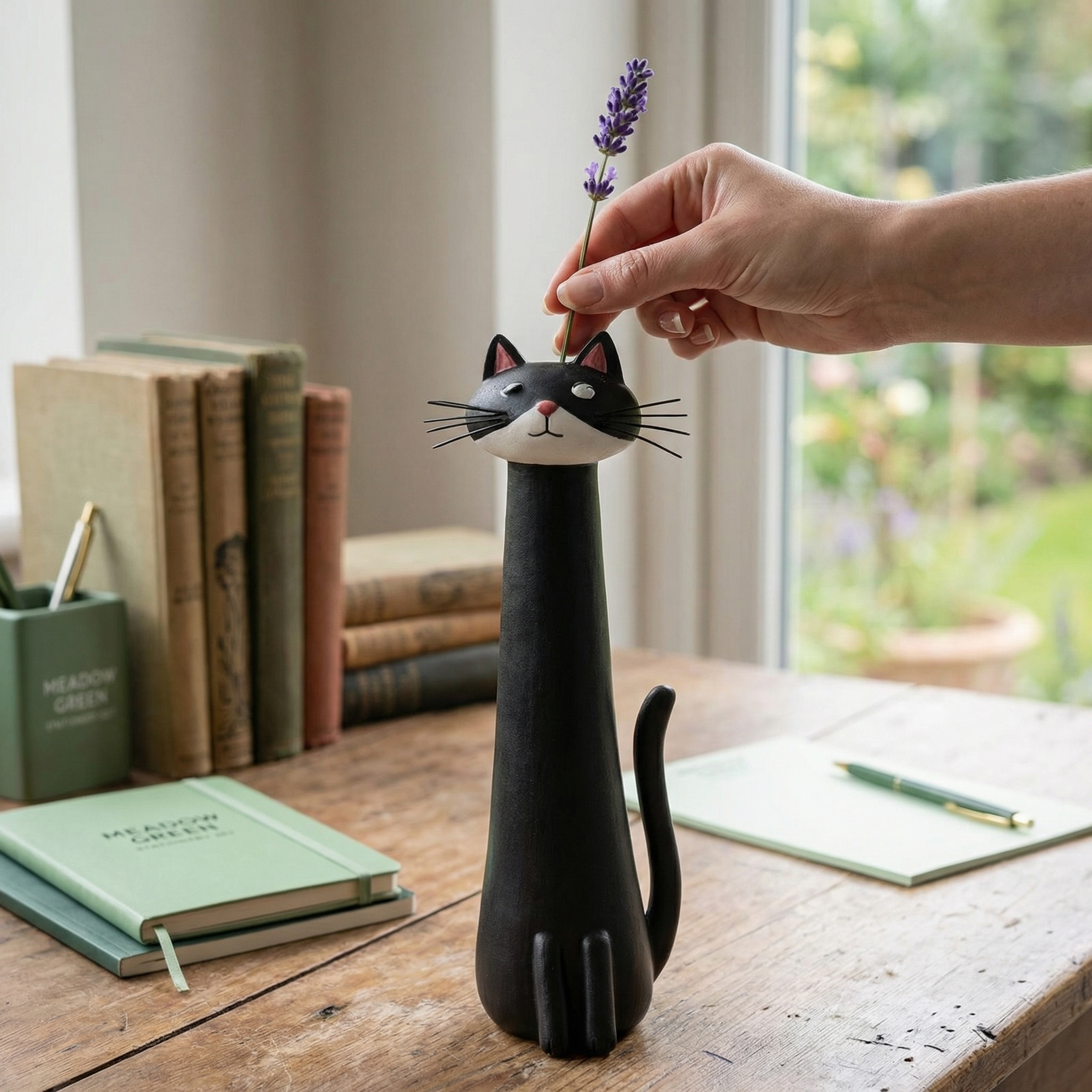 Handmade Quirky Cat Vase
