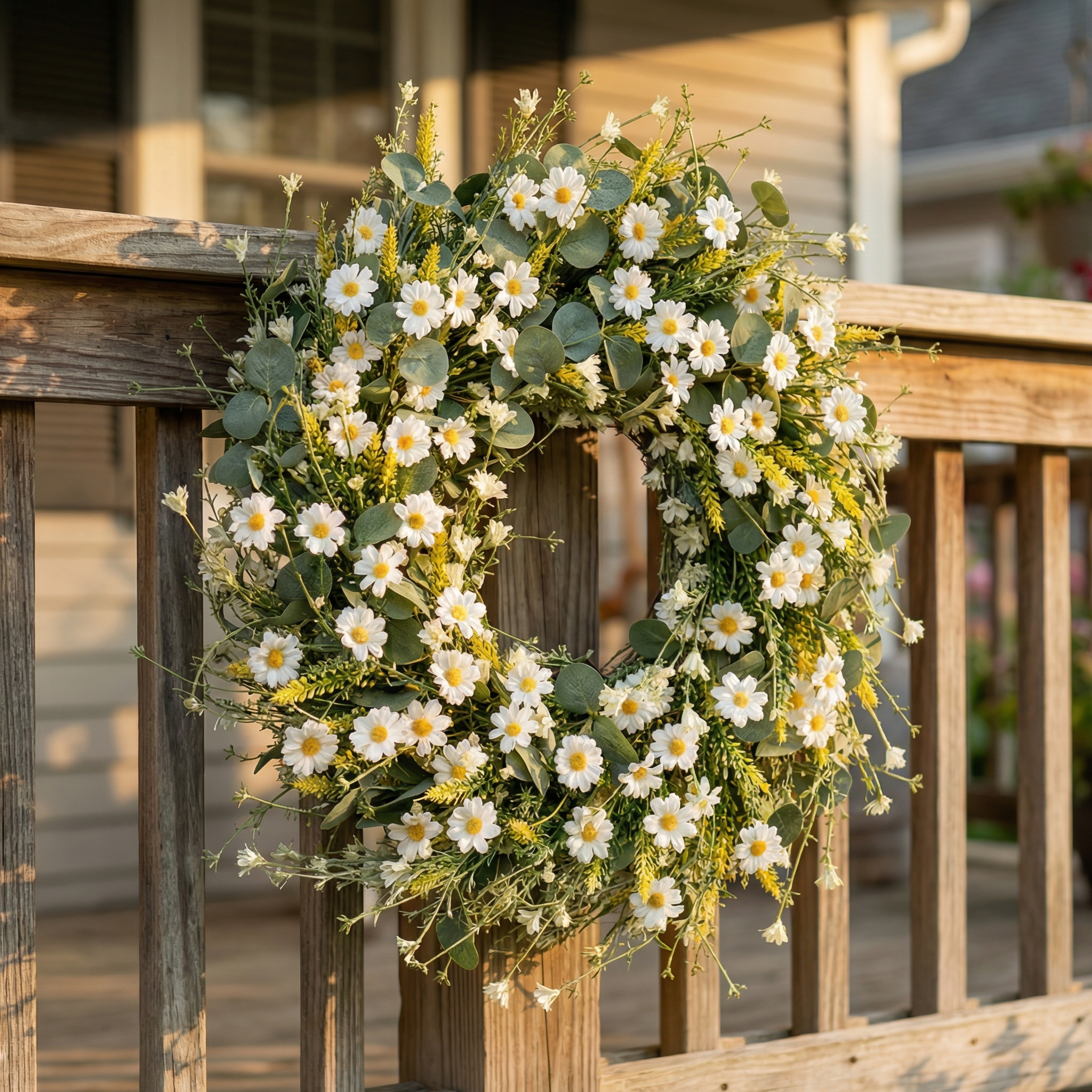 A White Daisy Decorative Wreath