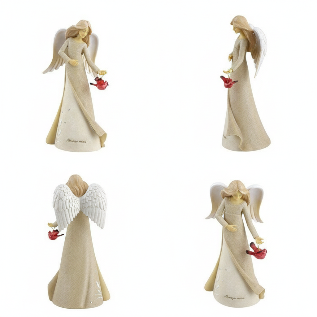 Always Near Guardian Angel with Cardinal Figurine