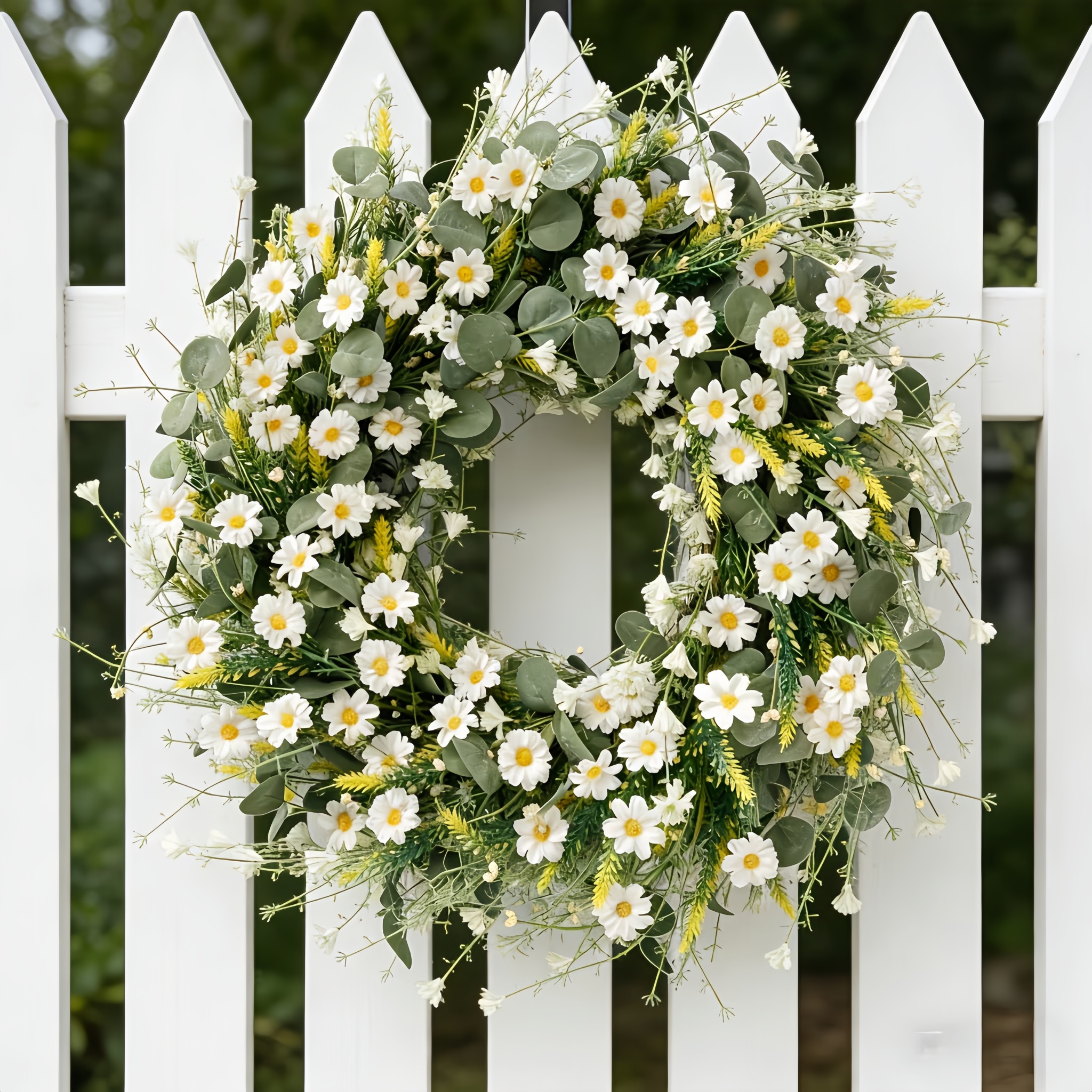 A White Daisy Decorative Wreath