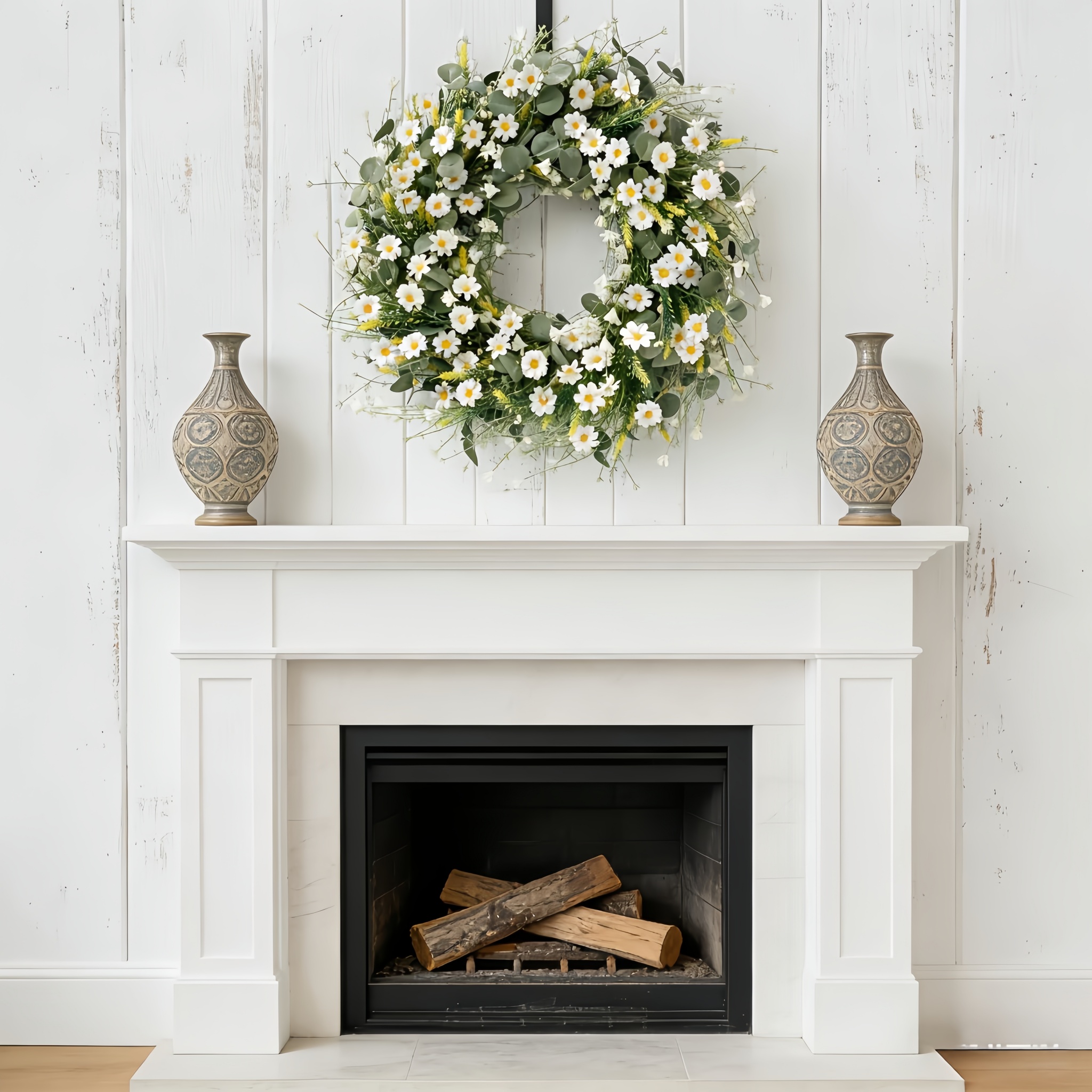 A White Daisy Decorative Wreath