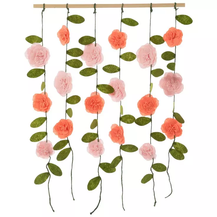 Pink Floral Hanging Wall Décor