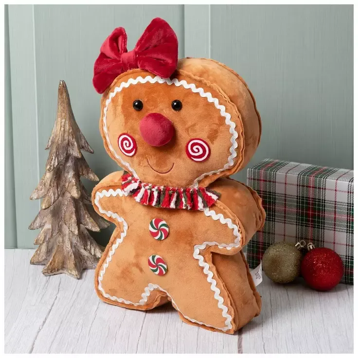 Gingerbread Wearing Bow Plush