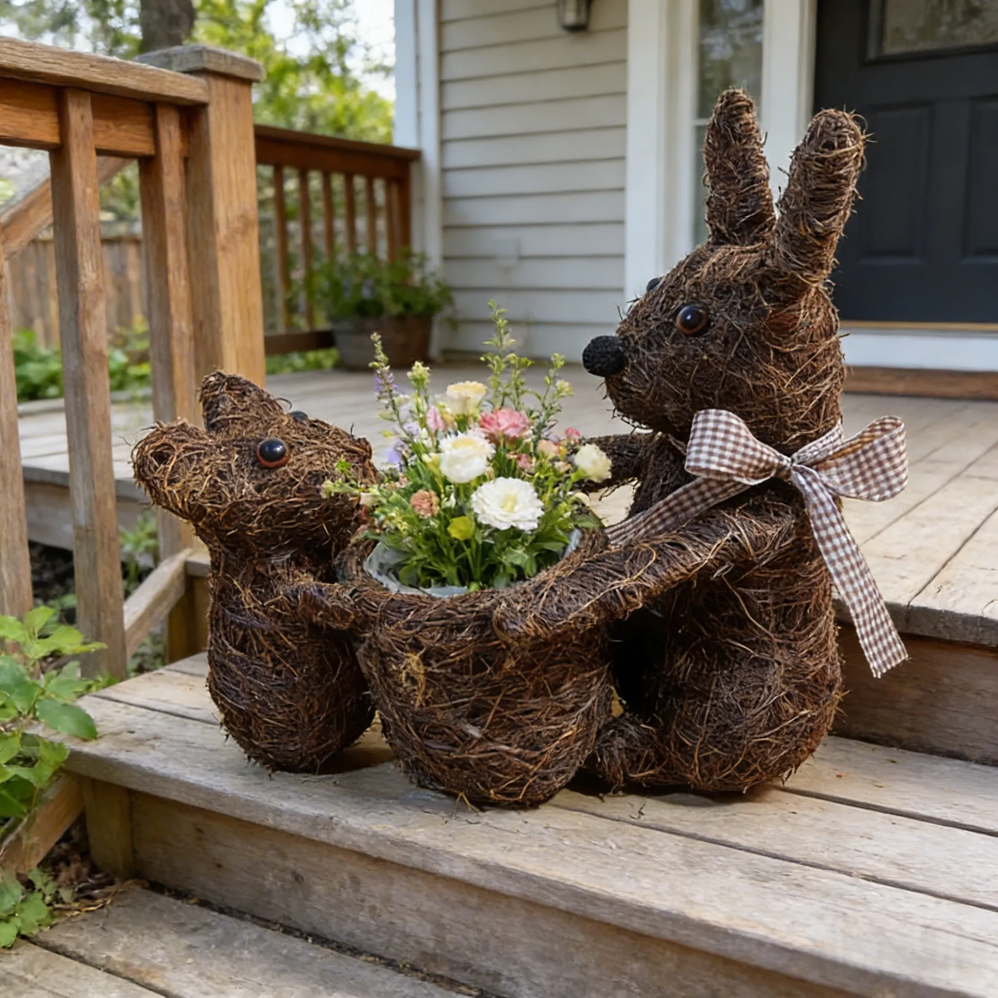 Coconut Fiber Woven Animal-Shaped Creative Flower Basket