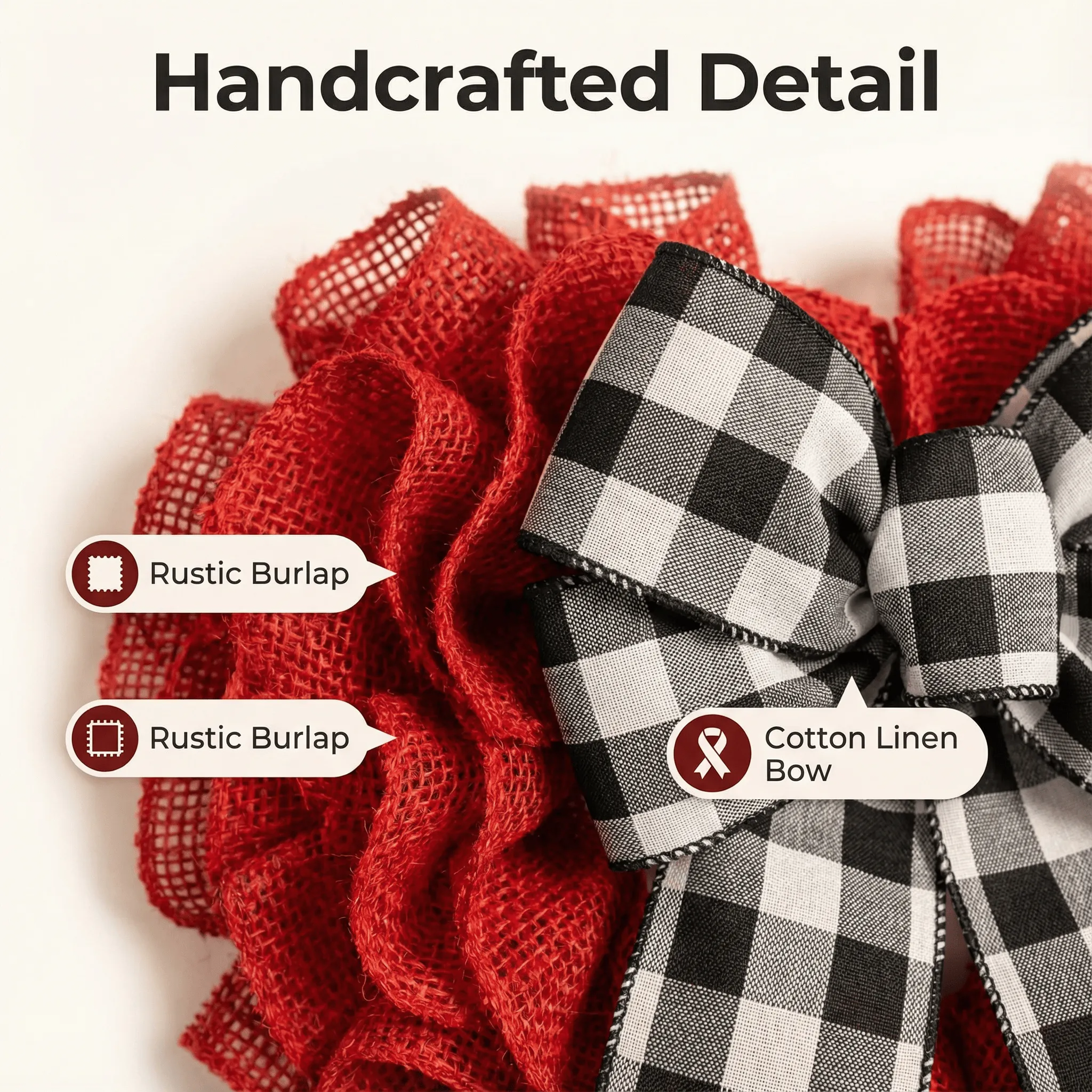 Valentines Burlap Wreath Door Decor
