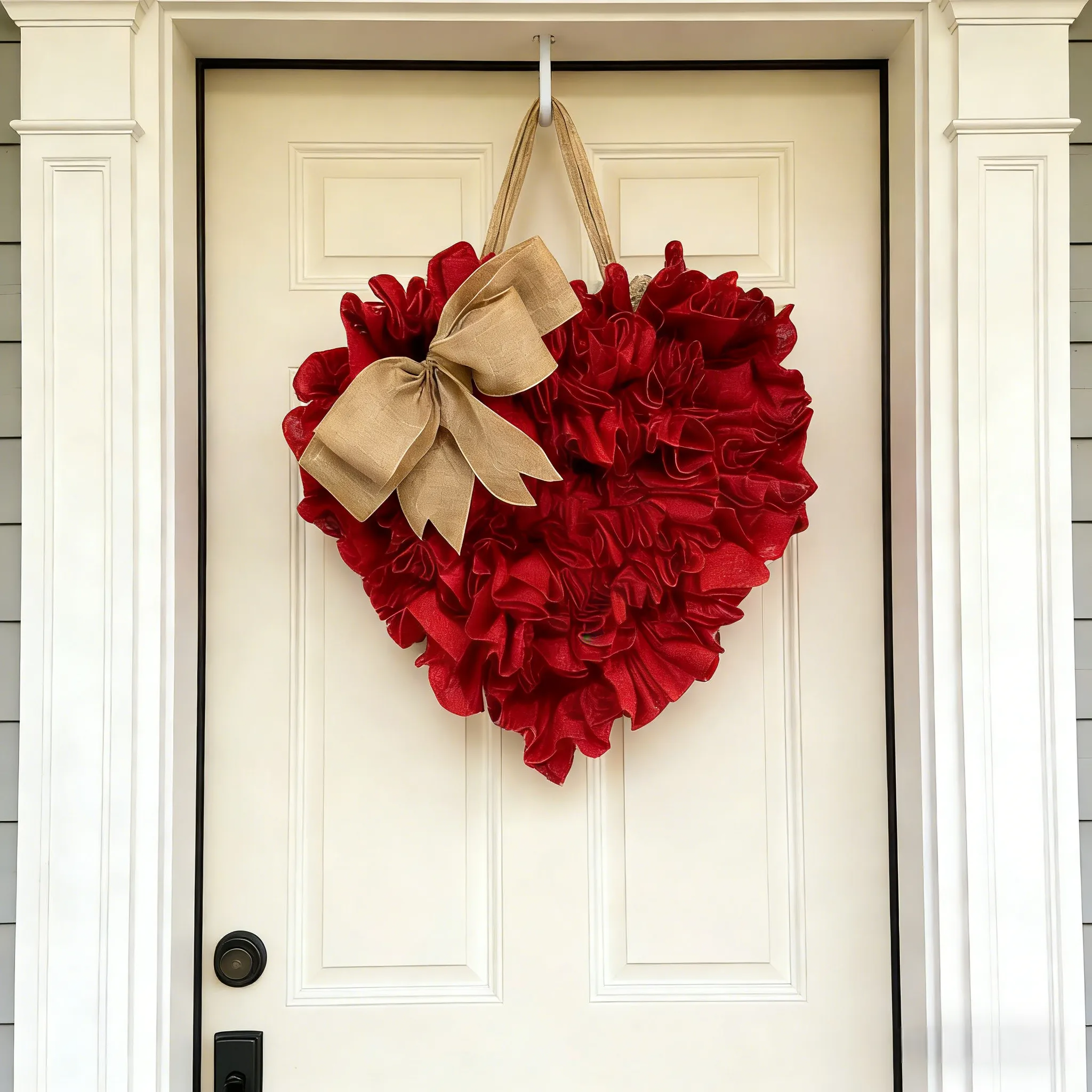 Valentines Burlap Wreath Door Decor