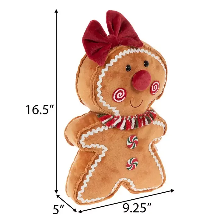 Gingerbread Wearing Bow Plush