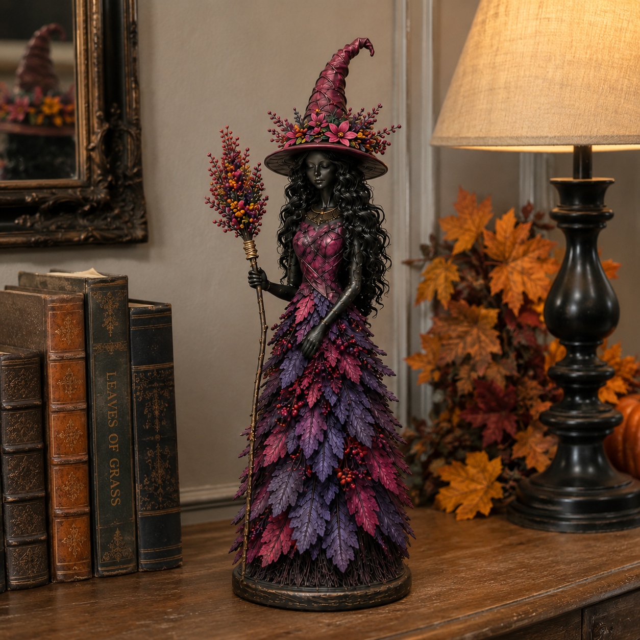 Autumn Enchantment Leaf Witch Figurines
