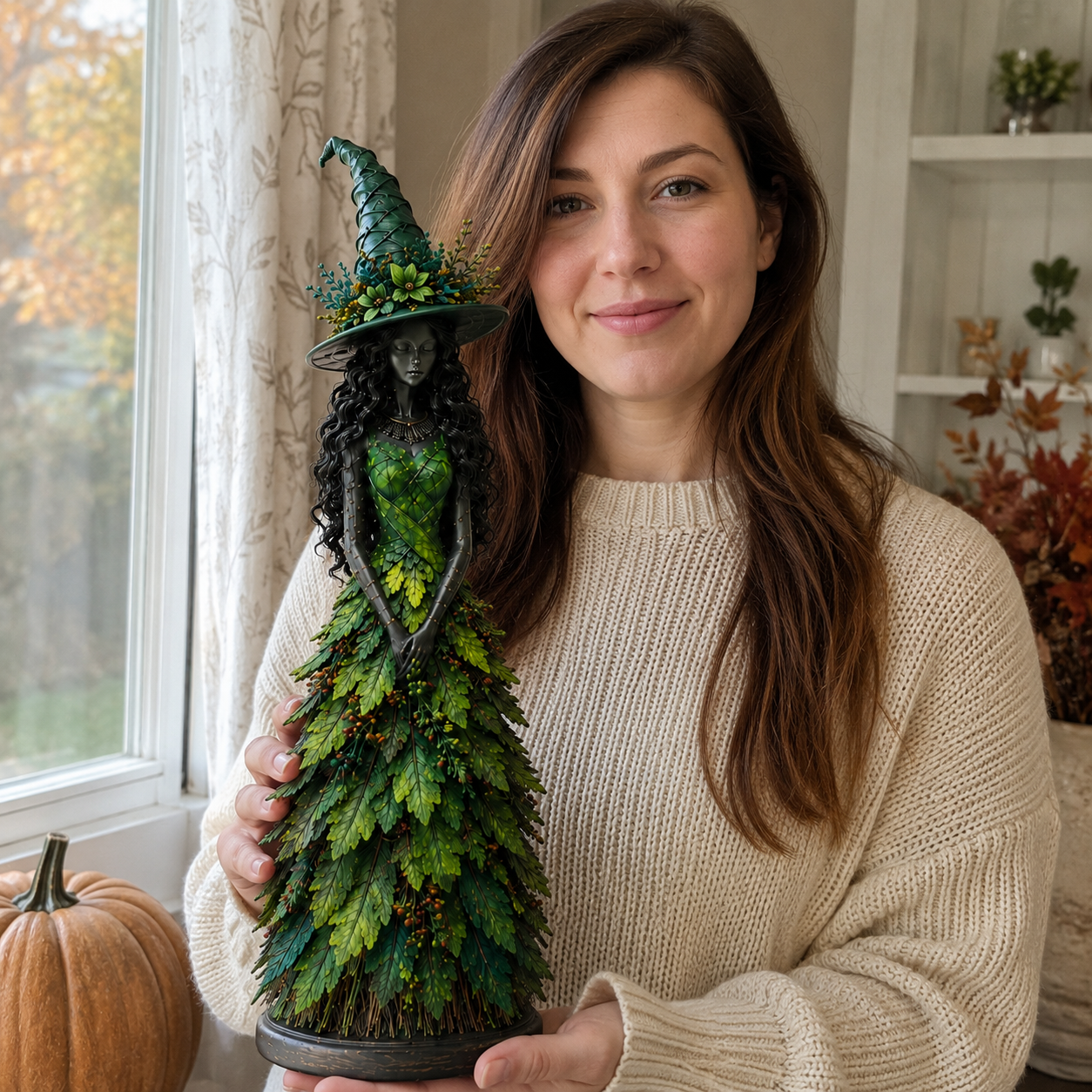 Autumn Enchantment Leaf Witch Figurines