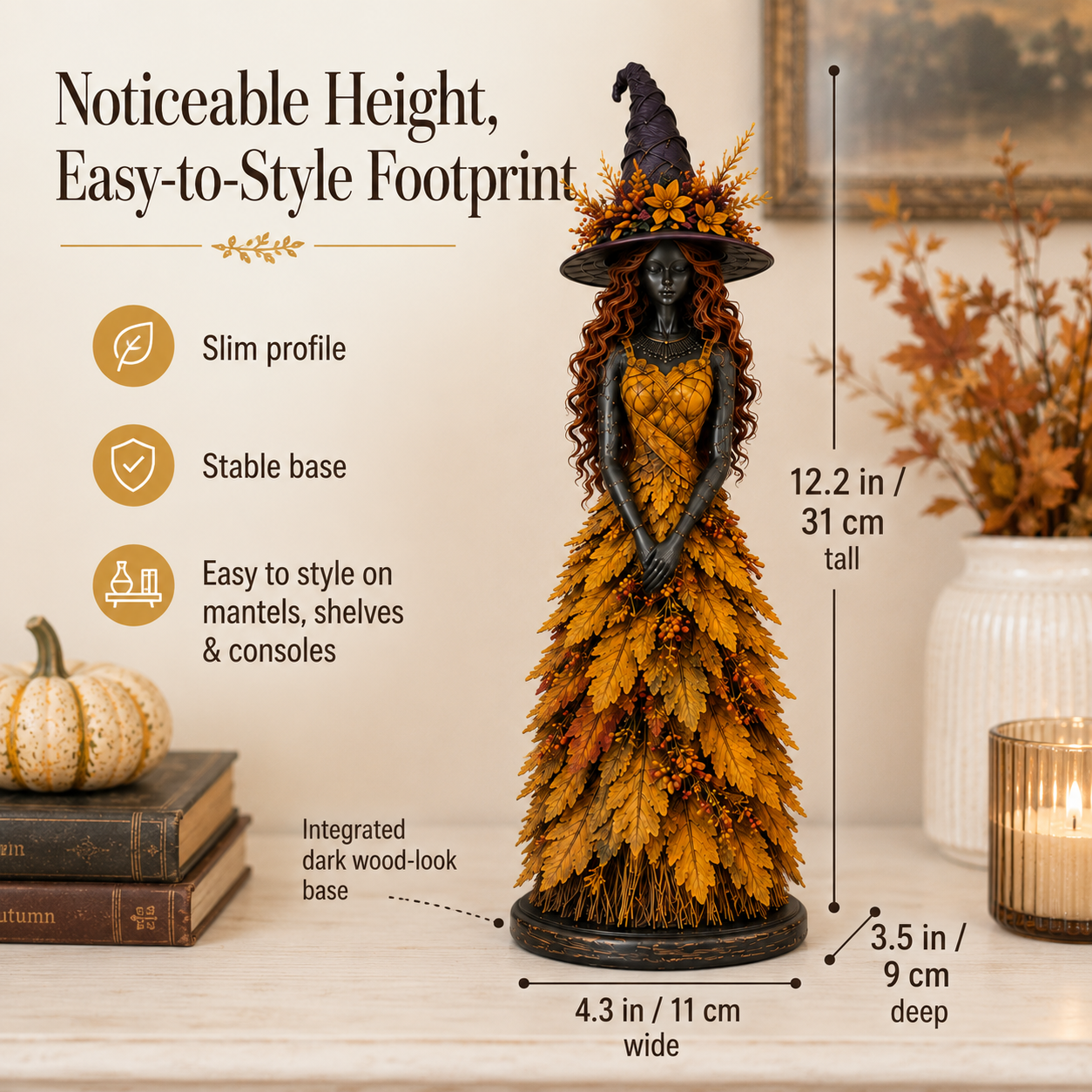 Autumn Enchantment Leaf Witch Figurines