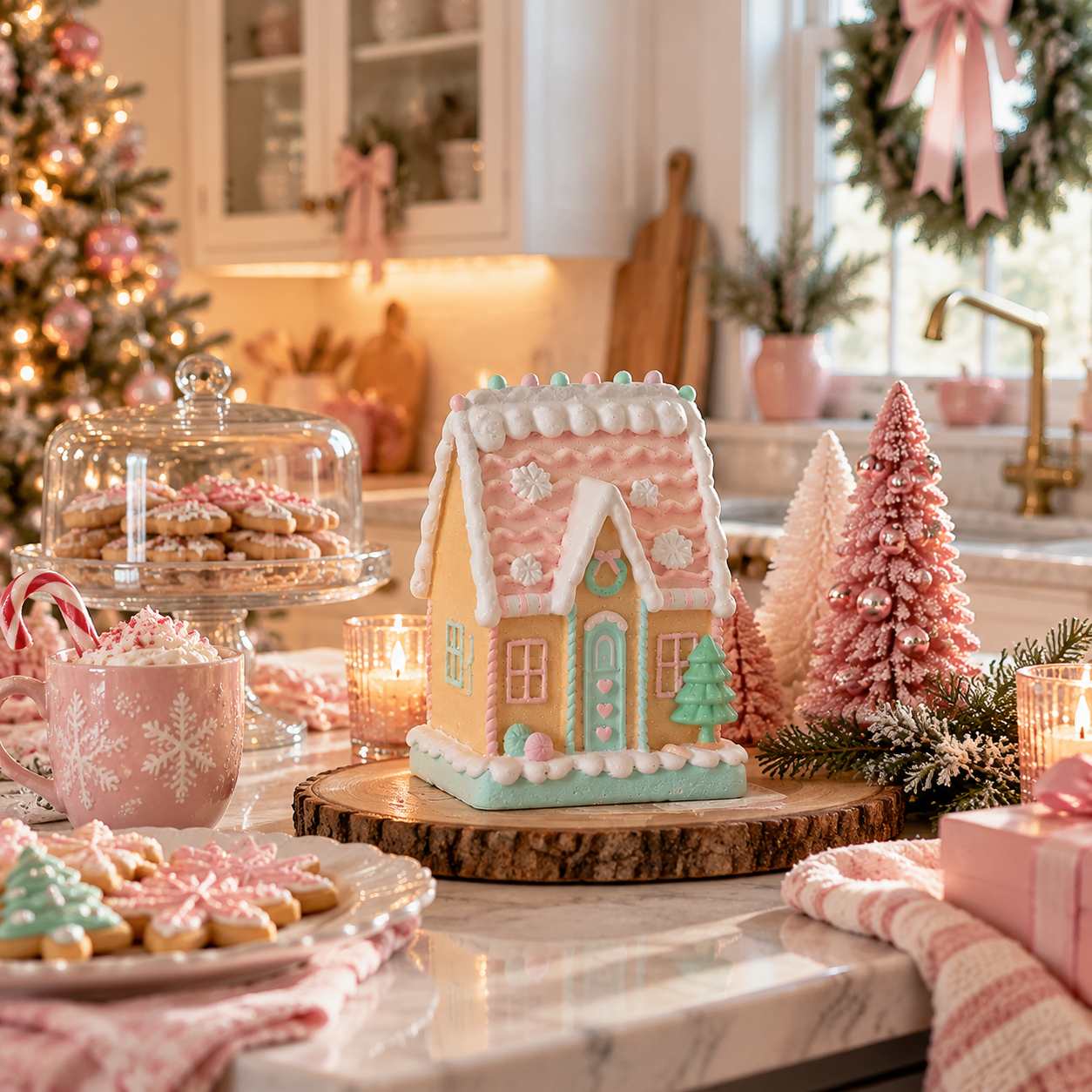 Pastel Gingerbread House Figurin