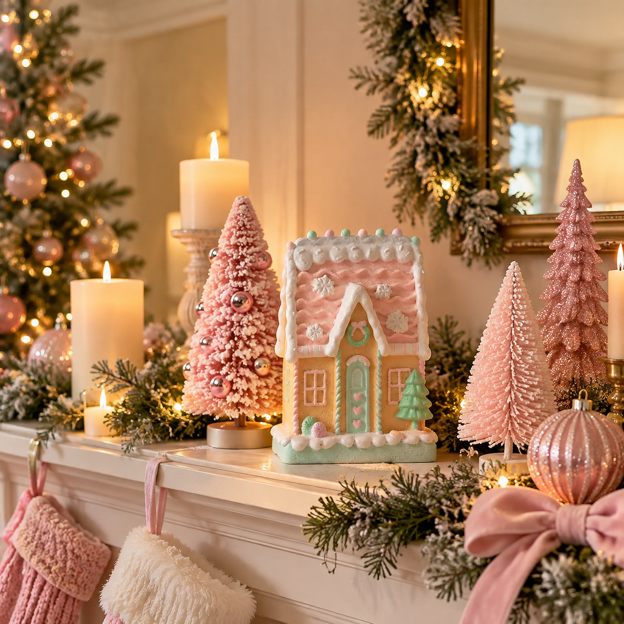 Pastel Gingerbread House Figurin