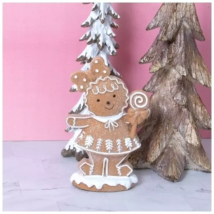 Glitter Gingerbread Cookie Figurine