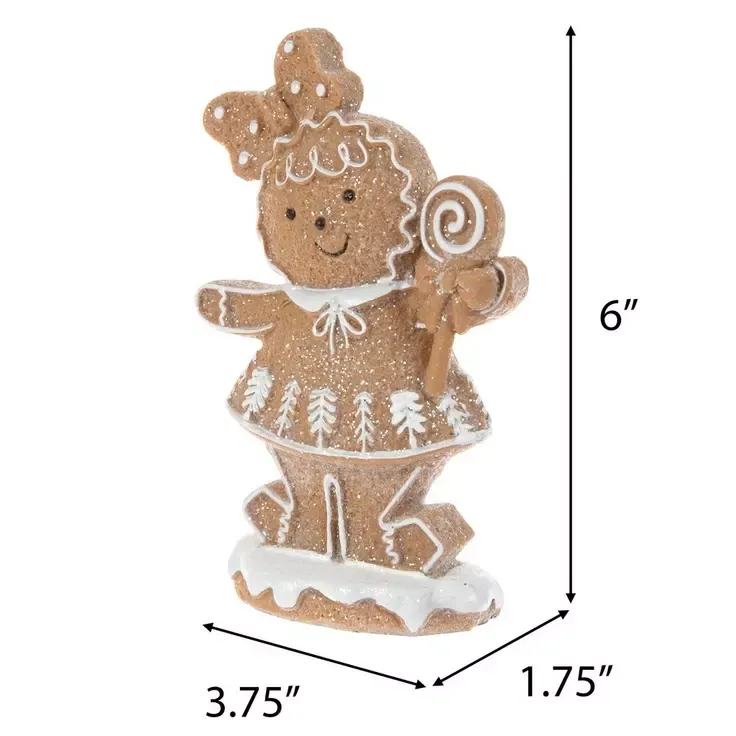 Glitter Gingerbread Cookie Figurine