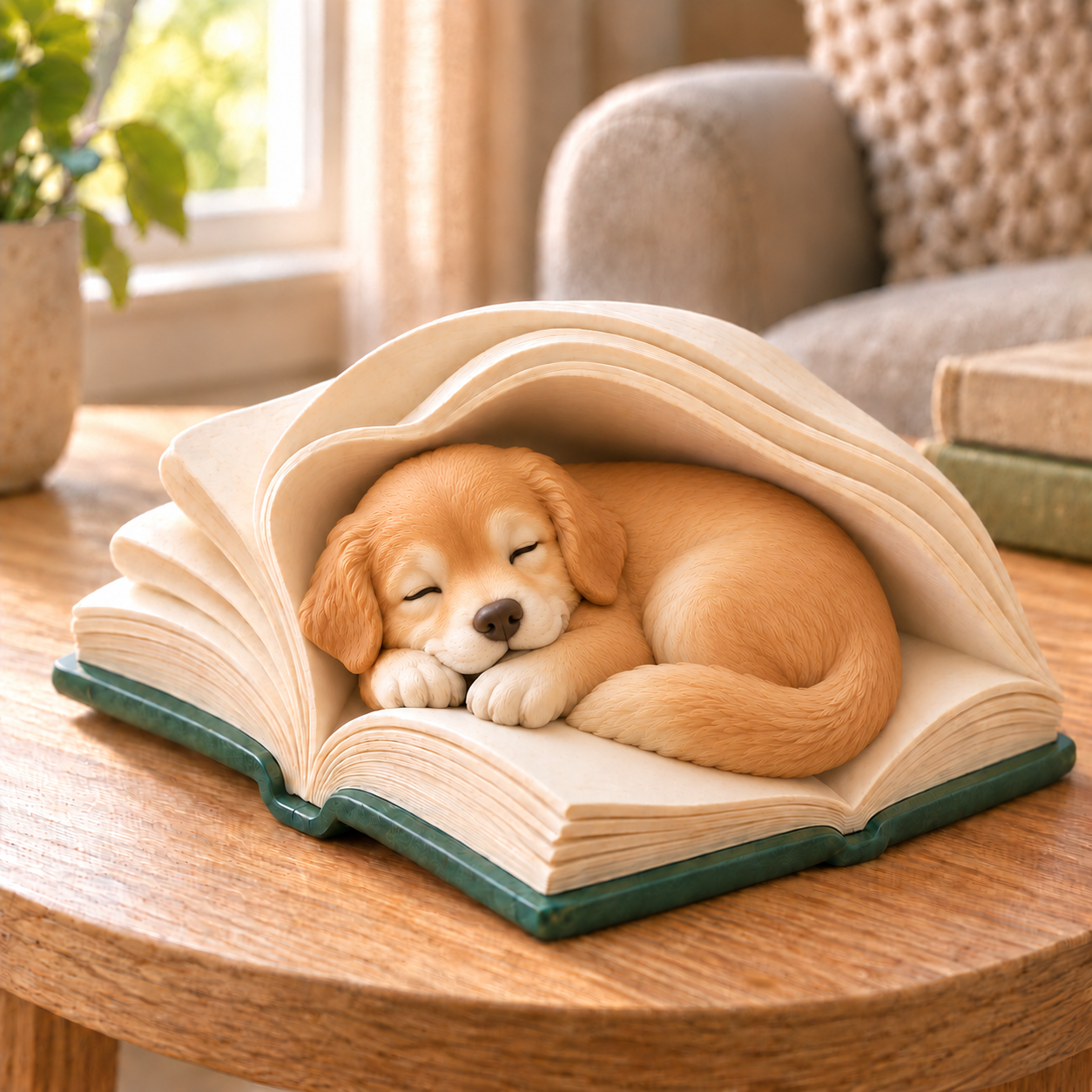 Leeping Animal Book Figurine
